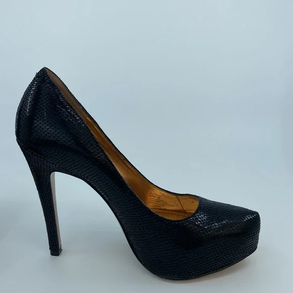 BCBG GENERATION BG-PARADE Leather Heel Shoes for WOMEN - Black - Size 6M - Picture 4 of 13